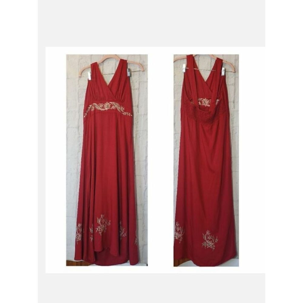 BLUE SKY Sequined & Embroidered Boho Dress